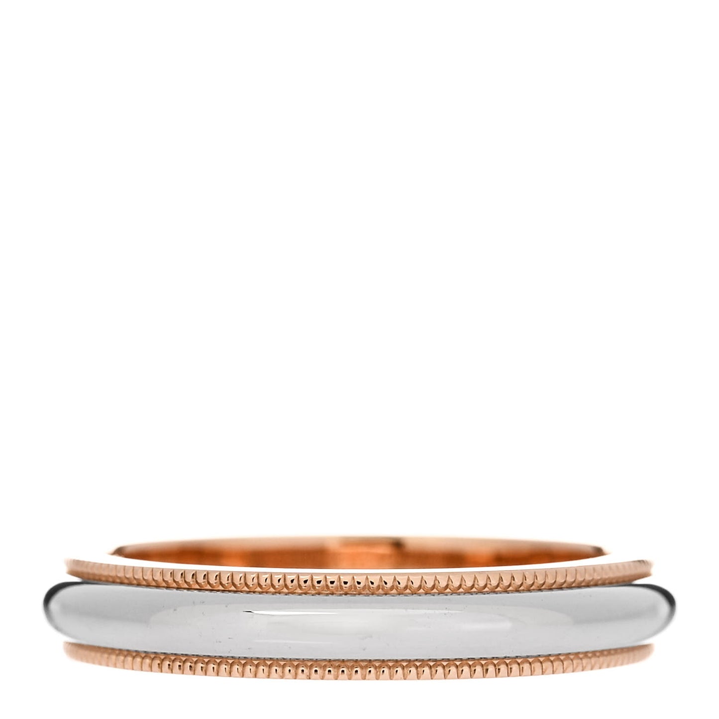 Platinum 18K Rose Gold 3mm Milgrain Band Ring 50 5.5