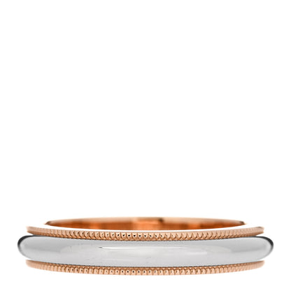 Tiffany Platinum 18K Rose Gold 3mm Milgrain Band Ring 50 5.5 3 of 5