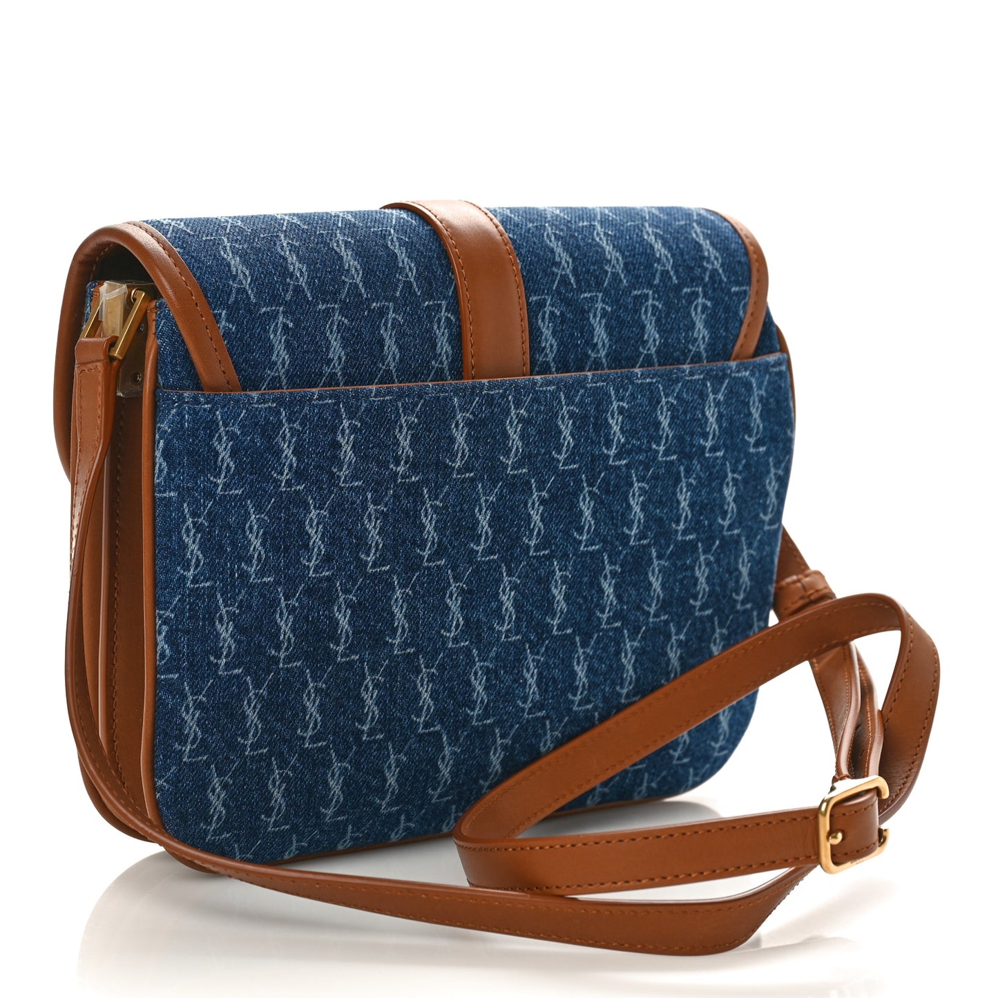 Denim All-Over Monogram Small Le Monogramme Satchel Navy Blue