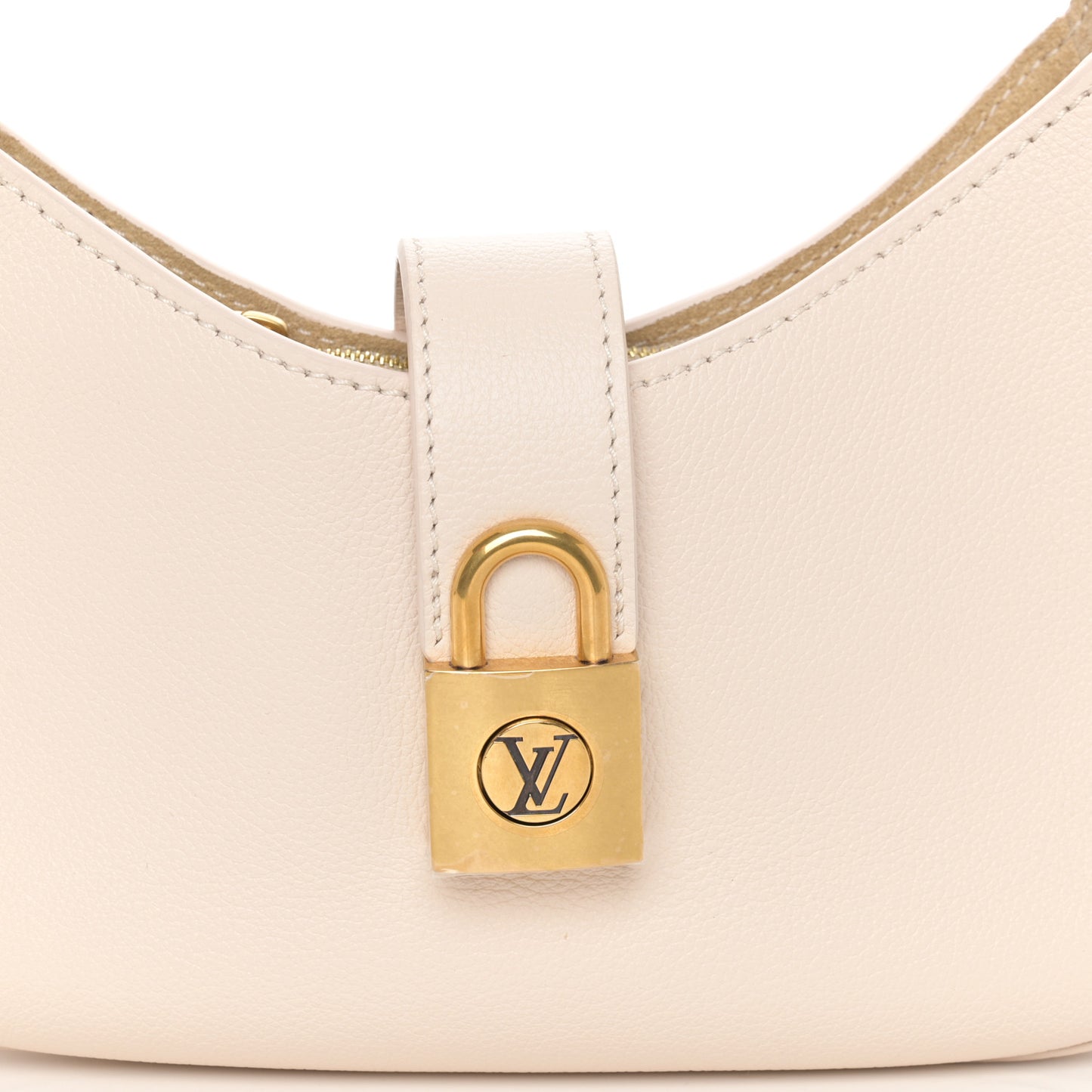 Grained Calfskin Low Key Shoulder Bag Limestone Gray