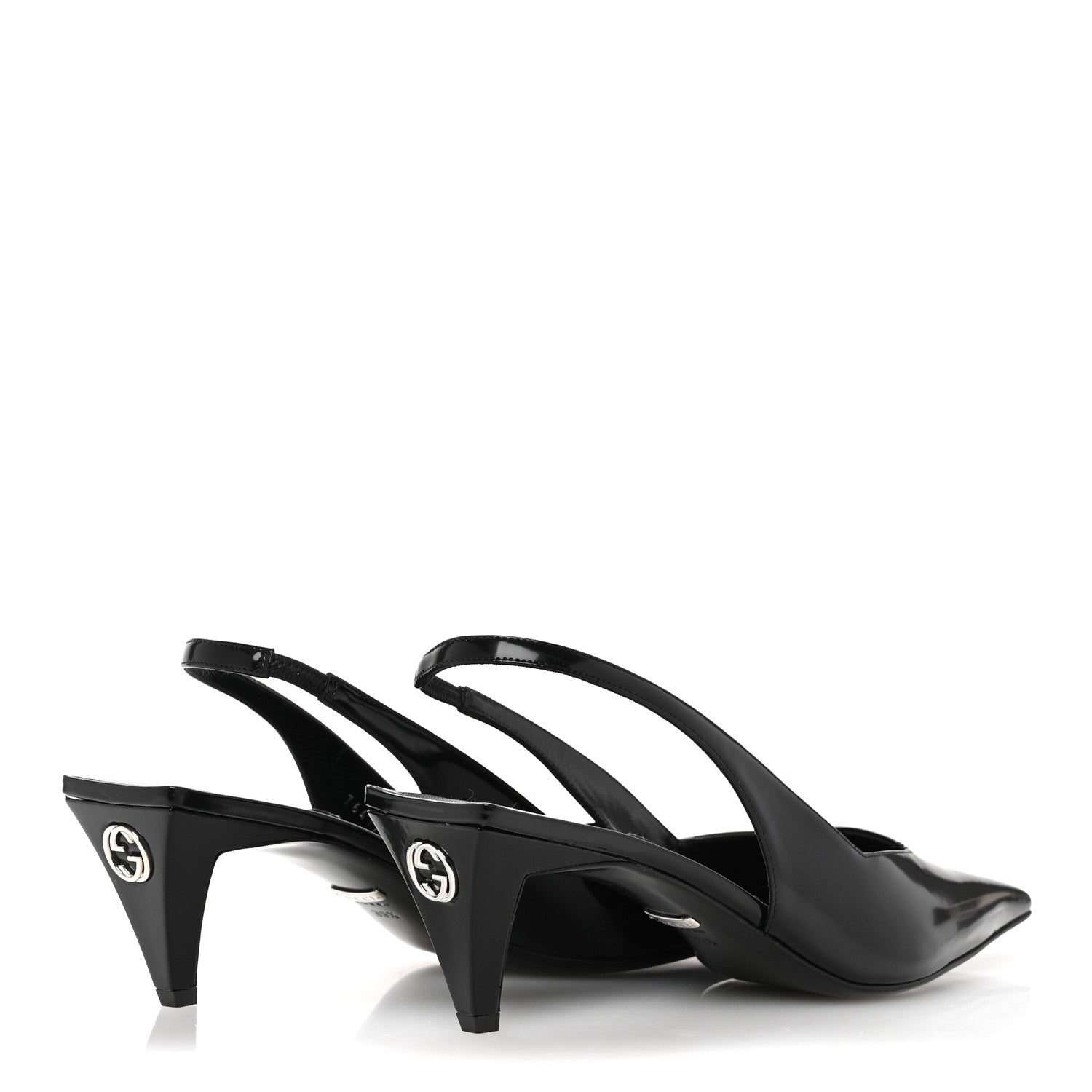 Gucci Nappa Mallory Pointed Toe Slingback Sandal 39.5 Black 5 of 9