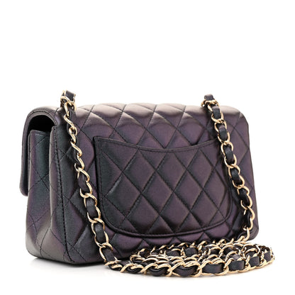 Chanel Iridescent Lambskin Quilted Mini Rectangular Flap Black 3 of 10