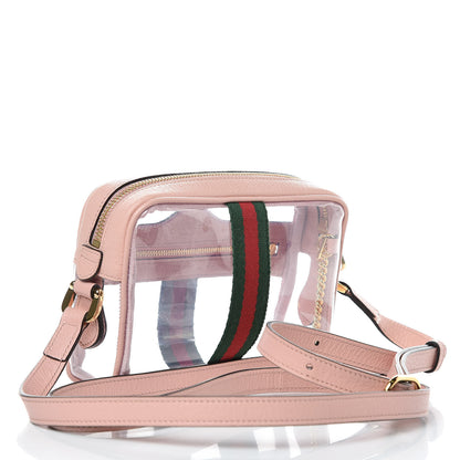 Gucci Vinyl Web Mini Ophidia Transparent Shoulder Bag Perfect Pink 3 of 9