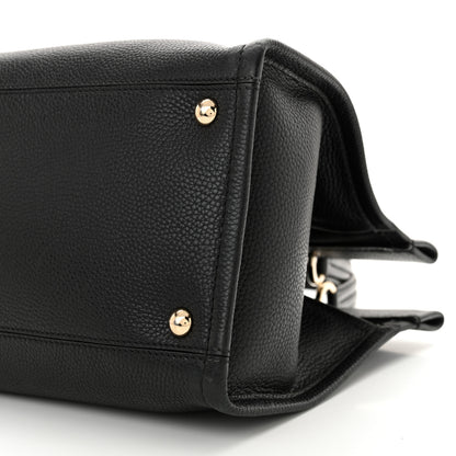 Salvatore Ferragamo Grained Calfskin Medium Meera Tote Black 10 of 12