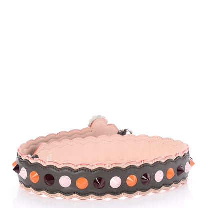 Fendi Vitello Dolce Nappa Hypnoteyes Bi-Color Scalloped Spike Studded Strap You Carbone Plaster White Multicolor 2 of 6
