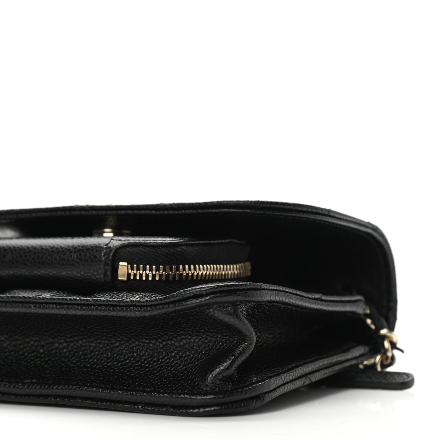 Caviar Quilted Business Affinity Clutch With Chain Black