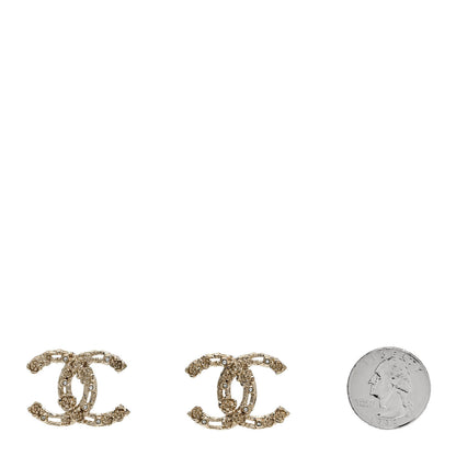 Chanel Crystal CC Camellia Earrings Gold 2 of 5