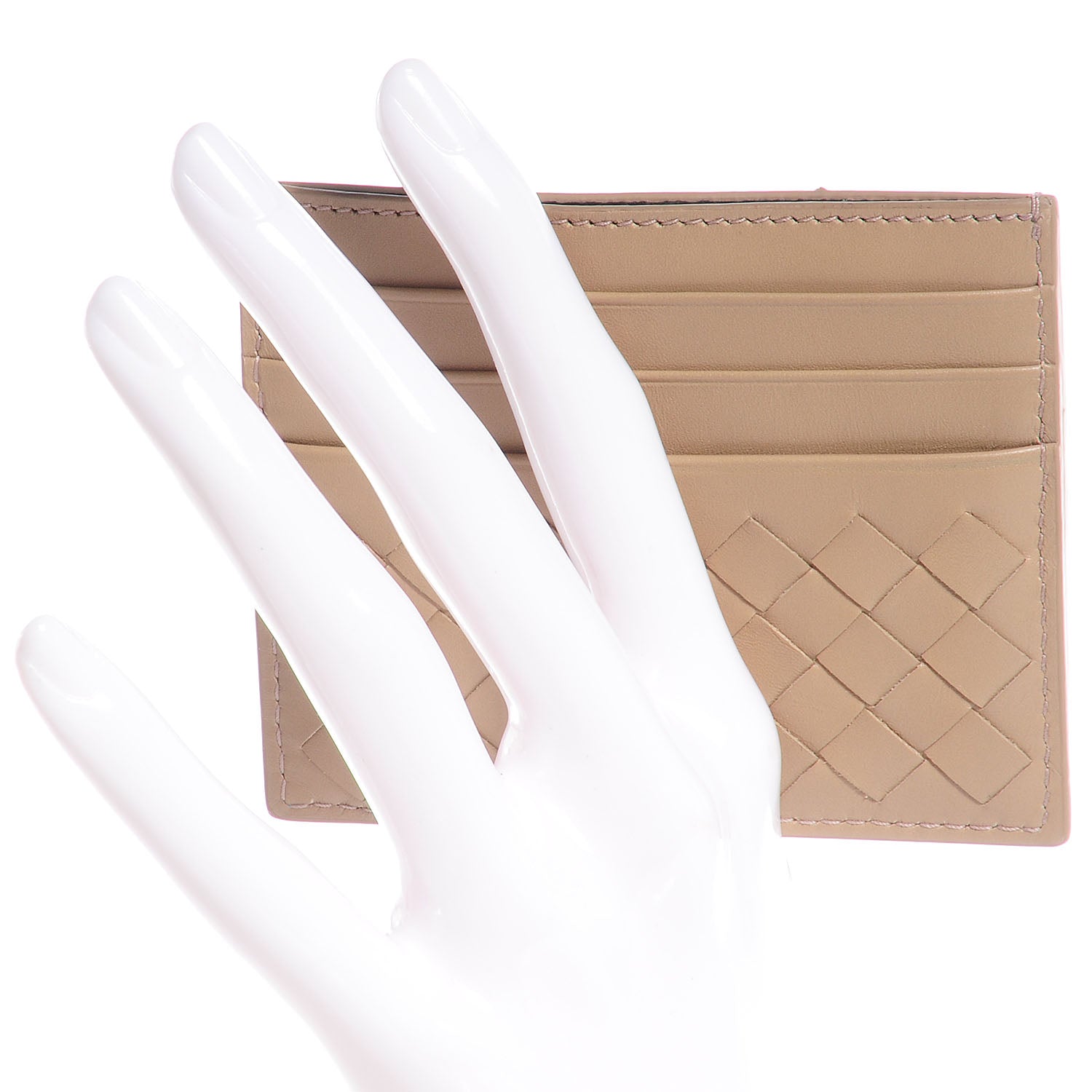 Bottega Veneta Nappa Intrecciato VN Card Case Beige Walnut 2 of 9