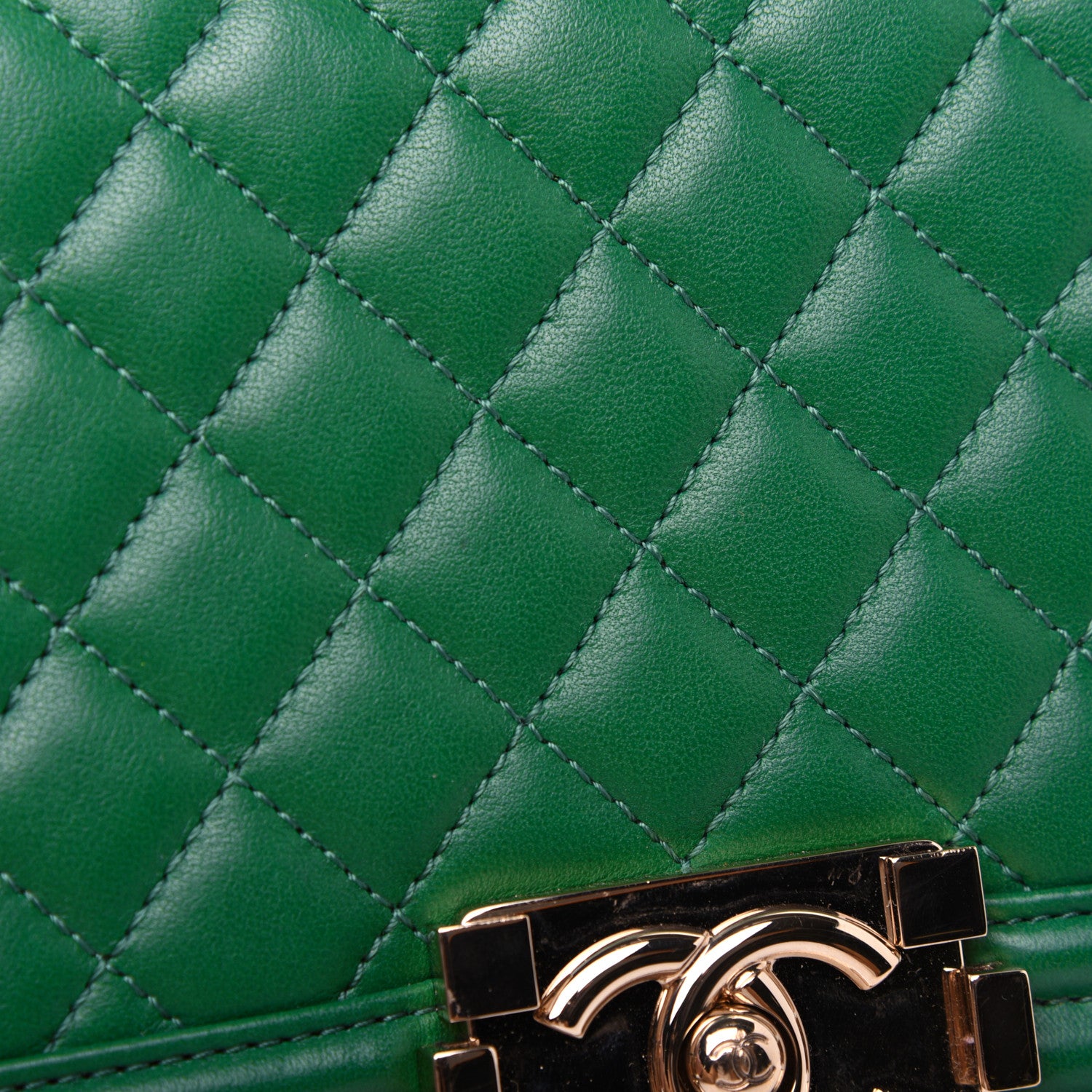 Chanel Lambskin Quilted Medium Boy Flap Green 13 of 17