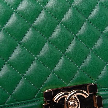 Chanel Lambskin Quilted Medium Boy Flap Green 13 of 17