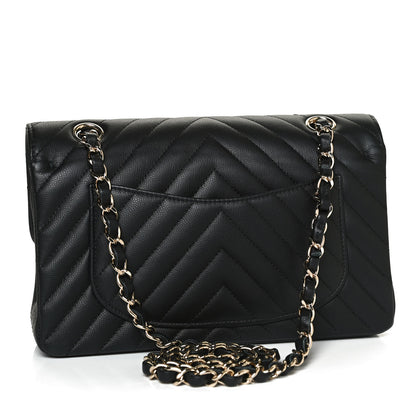 Chanel Caviar Chevron Quilted Small Double Flap Black 3 of 11