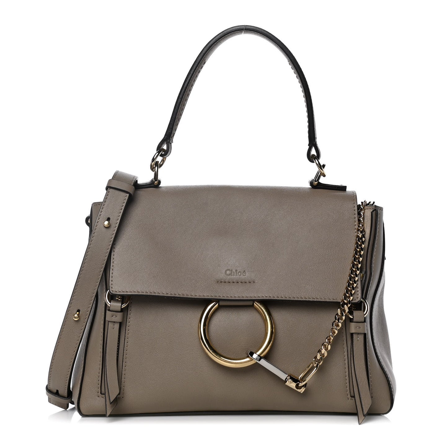 Calfskin Small Faye Day Shoulder Bag Motty Grey