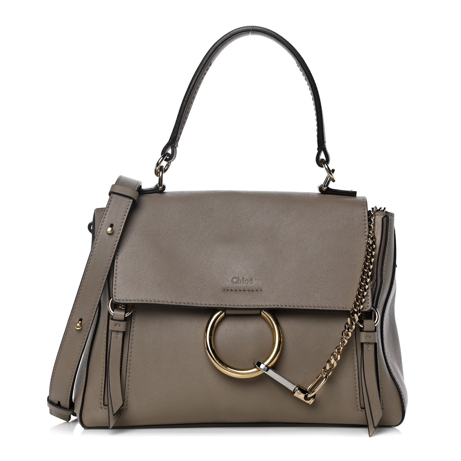 Chloe Calfskin Small Faye Day Shoulder Bag Motty Grey 1 of 10