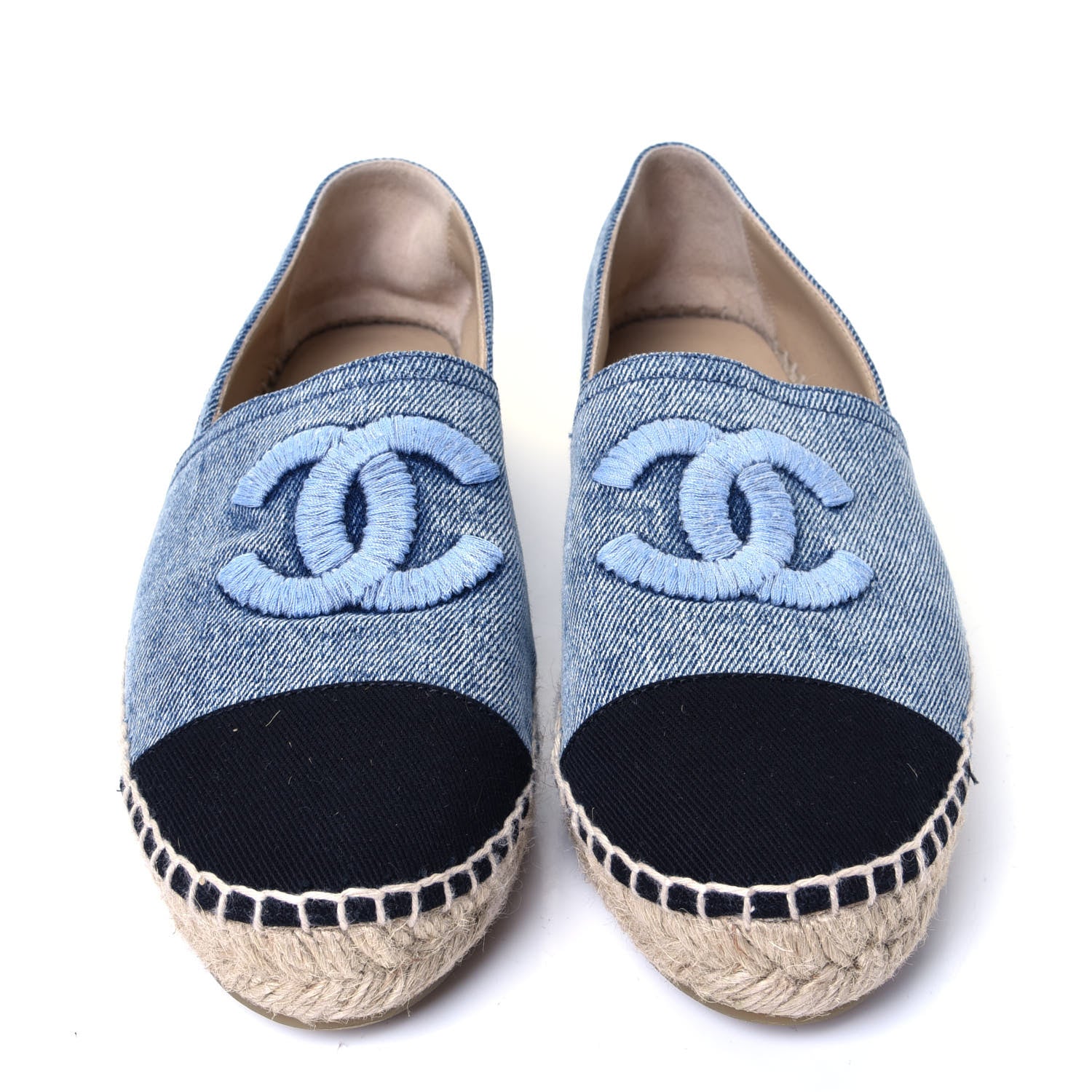 Chanel Denim CC Espadrilles 39 Blue Black 5 of 11