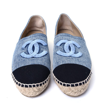 Chanel Denim CC Espadrilles 39 Blue Black 5 of 11