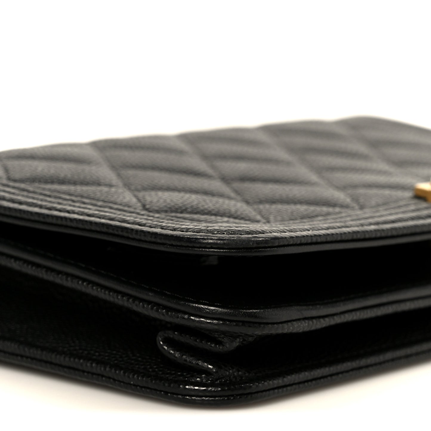 Caviar Quilted Boy Wallet On Chain WOC Black
