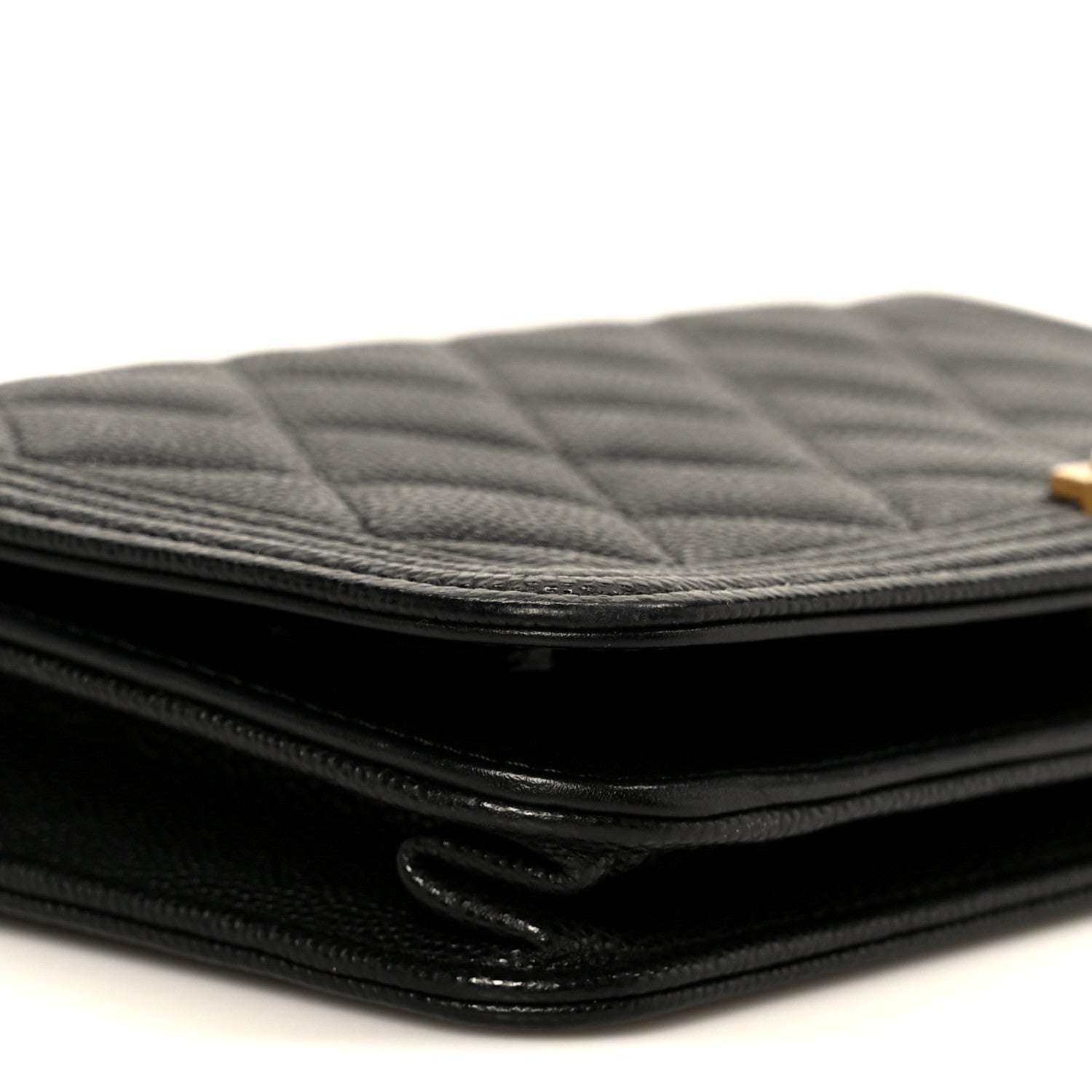 Chanel Caviar Quilted Boy Wallet On Chain WOC Black 10 of 12