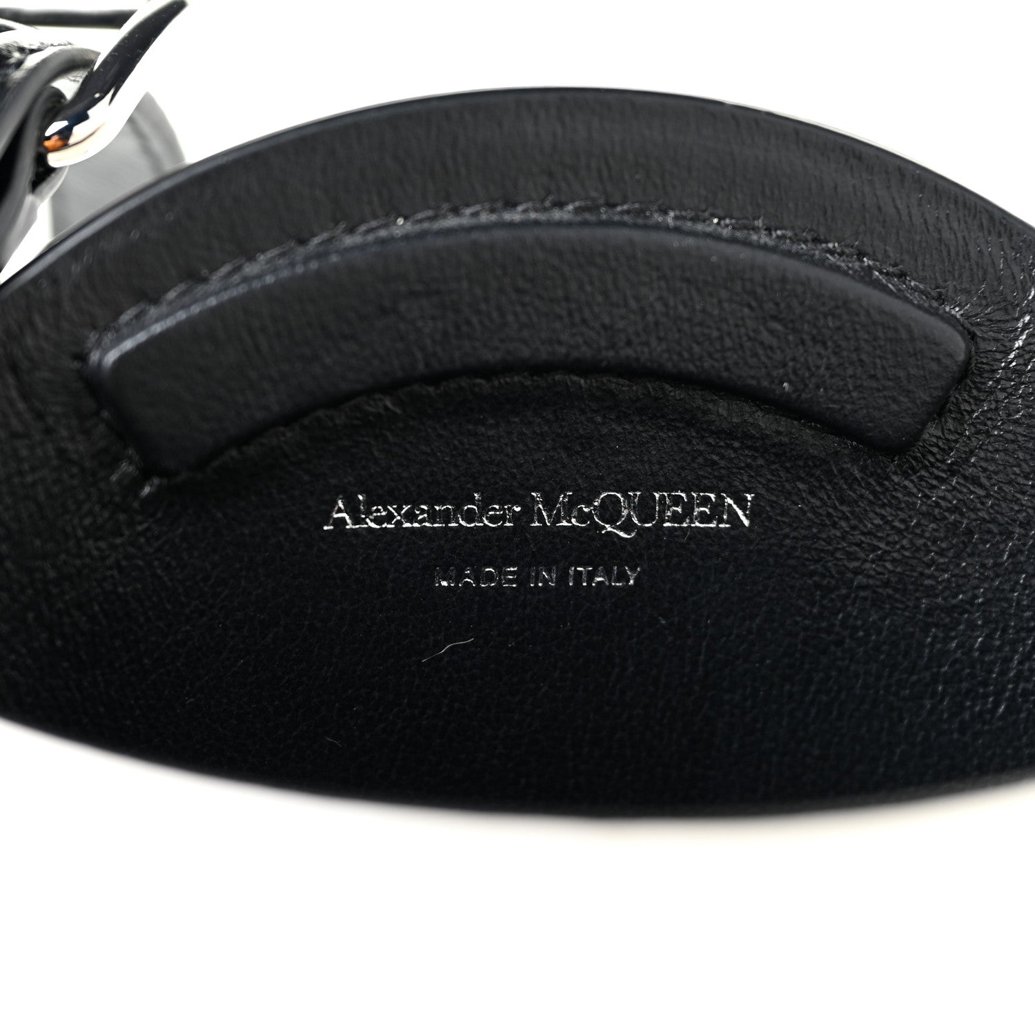 Alexander McQueen Calfskin Mini Curve Bucket Bag Black White 6 of 10