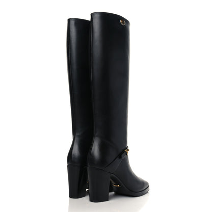 Gucci Calfskin Double G Knee High Boots 35.5 Black 4 of 8