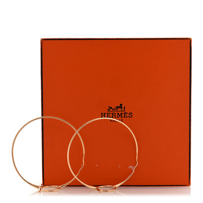 Hermes 18K Rose Gold Filet D'Or Hoop Earrings 5 of 5