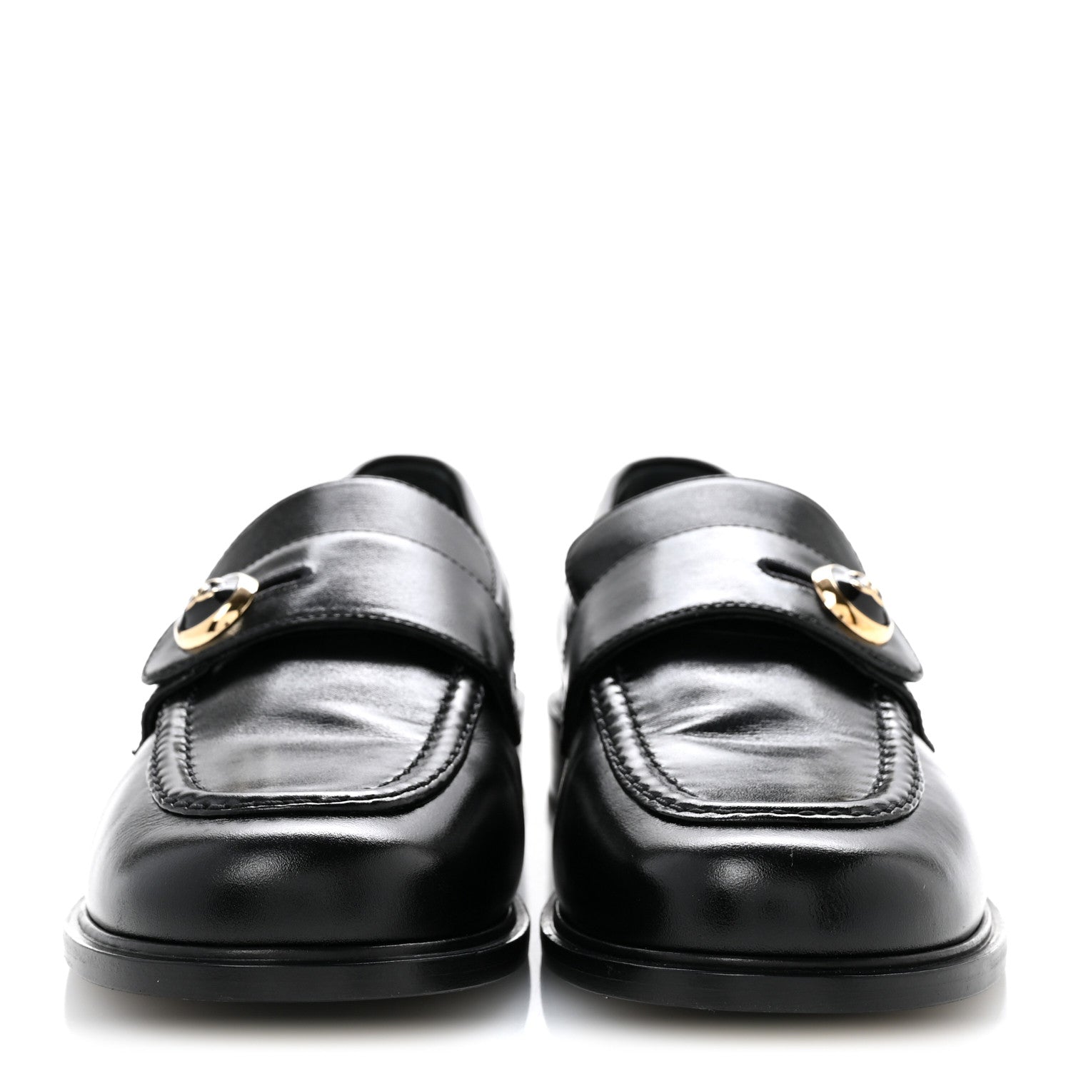 Chanel Shiny Calfskin CC Mocassin Loafers 39 Black 3 of 11