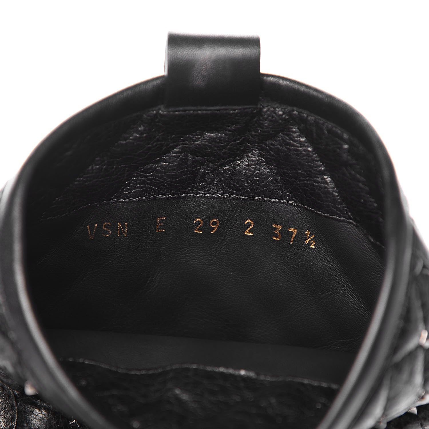 Valentino Garavani Calfskin Crackled Lambskin Rockstud Spike 20mm Biker Boots 37.5 Black 7 of 11