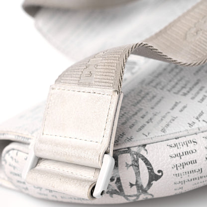 Christian Dior X DANIEL ARSHAM Grained Calfskin Newspaper Print Saddle Bag White 16 of 19