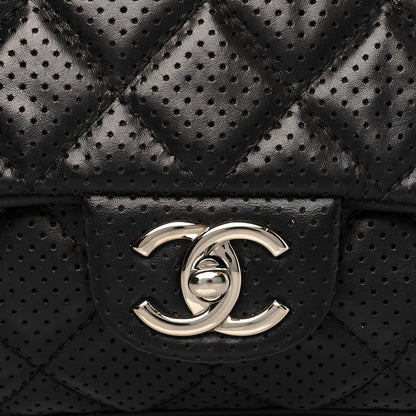 Chanel Lambskin Perforated Medium Punch Flap Black 8 of 10