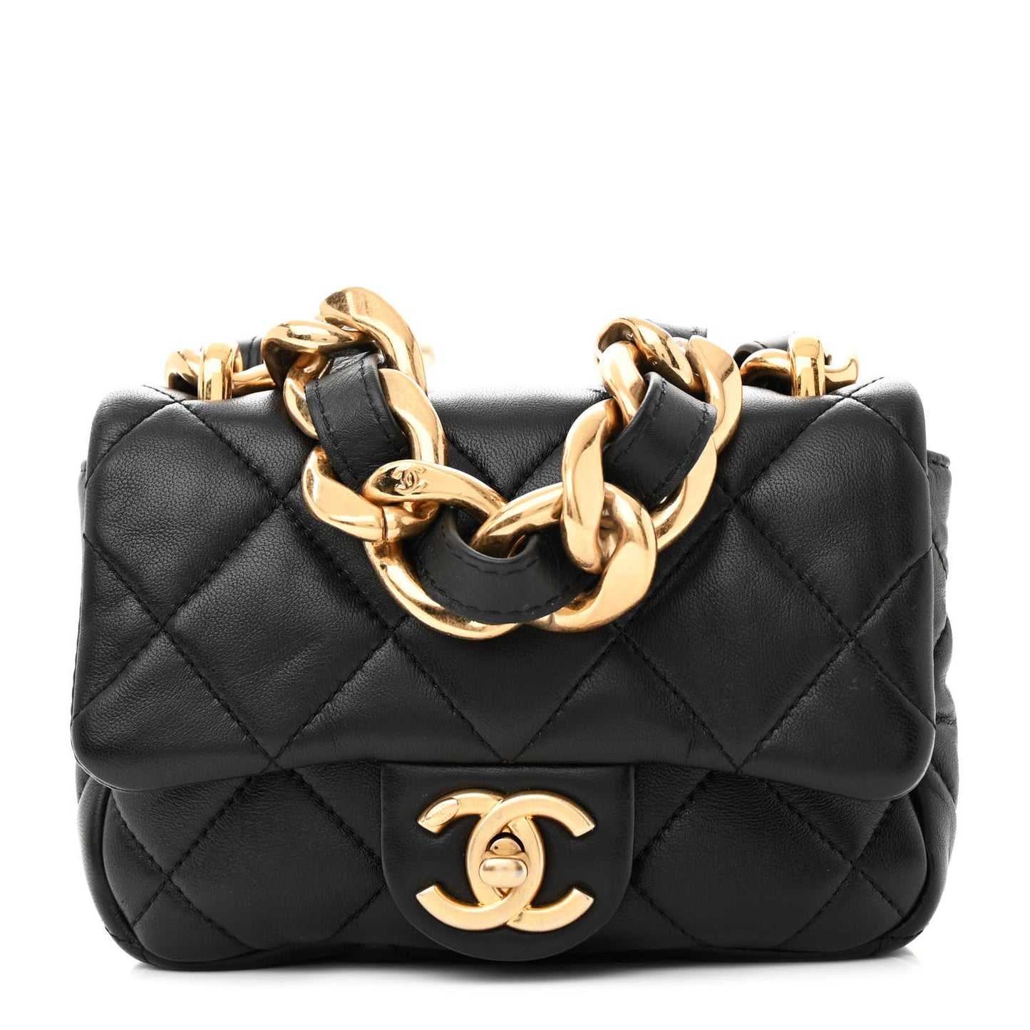 Lambskin Quilted Mini CC Funky Town Flap Black