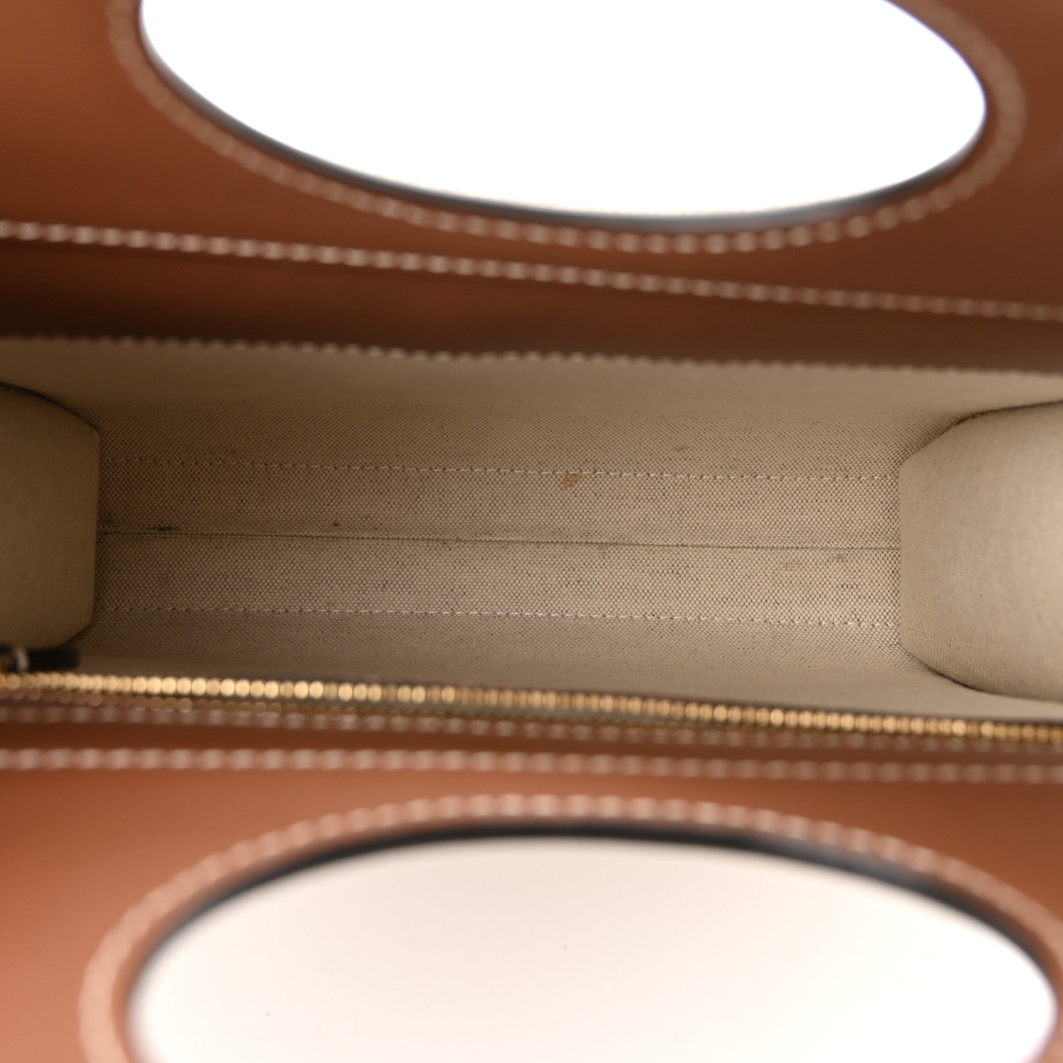 Burberry Canvas Smooth Calfskin Two Tone Mini Pocket Bag Natural Malt Brown 5 of 9