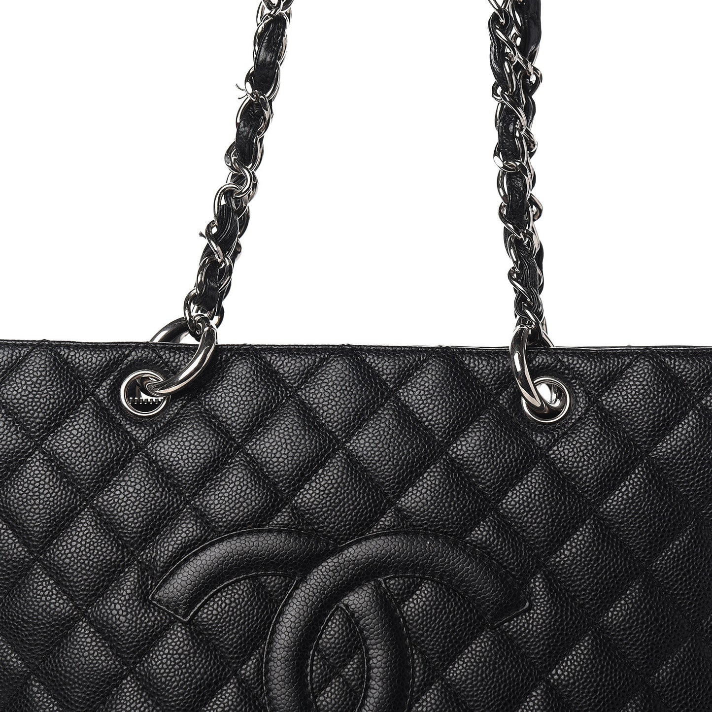 Caviar Quilted Grand Shopping Tote GST Black