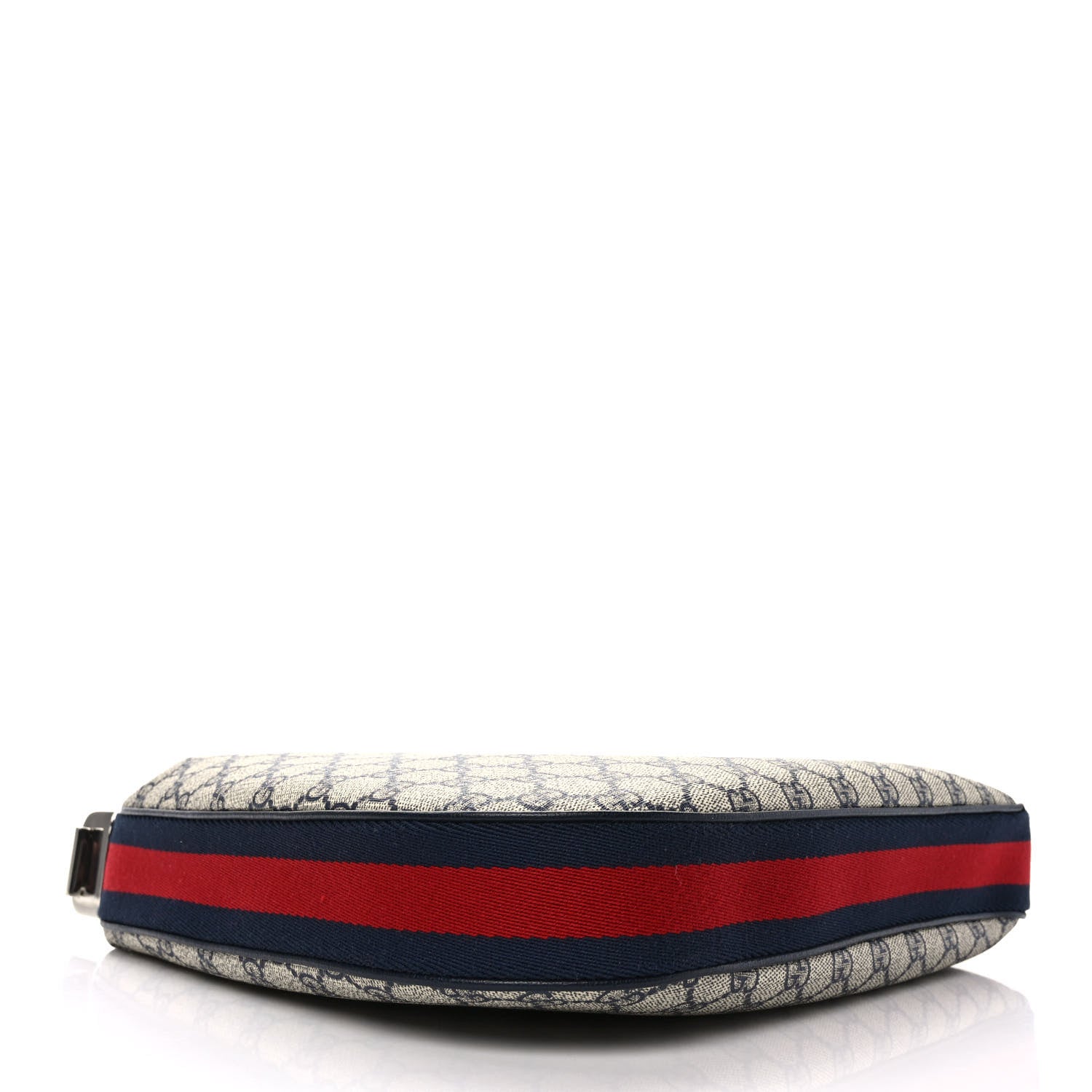 Gucci GG Supreme Monogram Textured Calfskin Web Large Attache Shoulder Bag Beige Blue 4 of 8