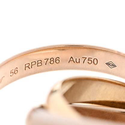 Cartier 18K Pink Yellow White Gold Classic Trinity Ring 56 7.5 5 of 6