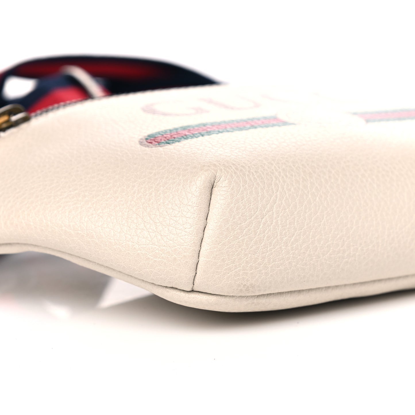 Grained Calfskin Small Logo Belt Bag White