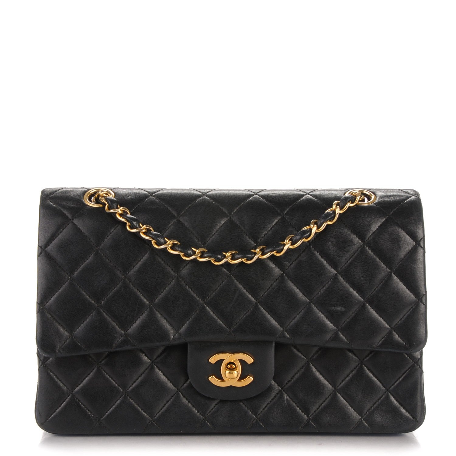Chanel Lambskin Quilted Medium Double Flap Black 1 of 9