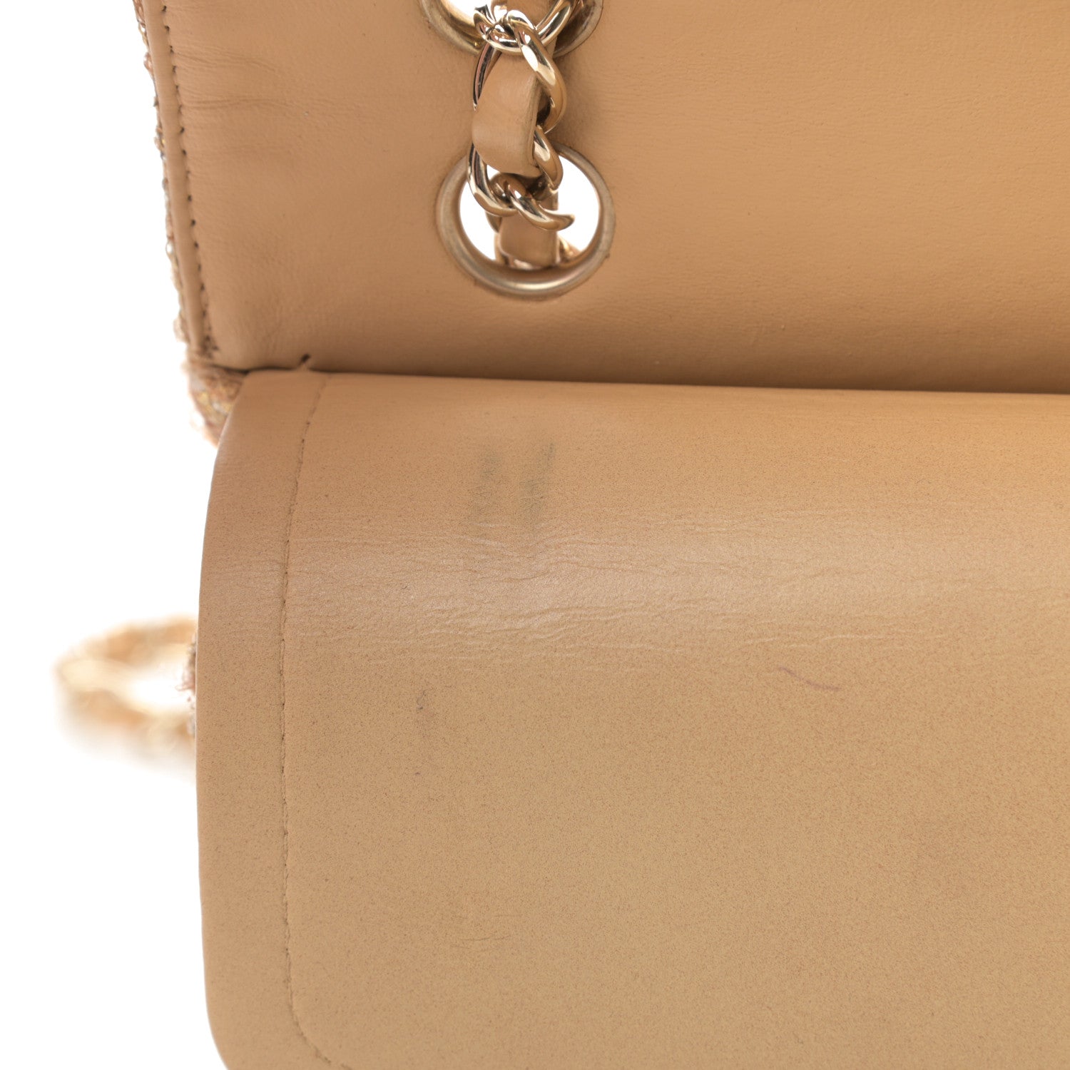 Chanel Tweed Quilted Medium Double Flap Brown Gold 12 of 13