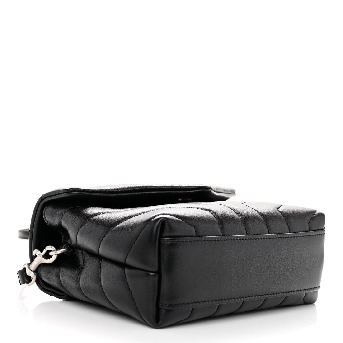 Calfskin Y Quilted Monogram Toy Loulou Crossbody Bag Black