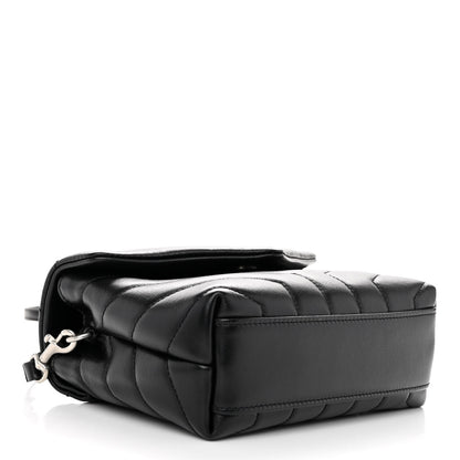 Saint Laurent Calfskin Y Quilted Monogram Toy Loulou Crossbody Bag Black 4 of 10