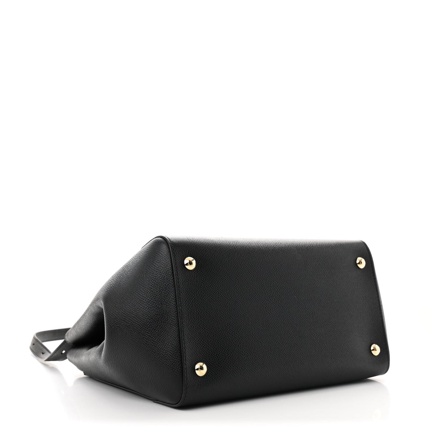 Pebbled Calfskin Carrie O Shoulder Bag Black