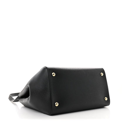 Salvatore Ferragamo Pebbled Calfskin Carrie O Shoulder Bag Black 4 of 10