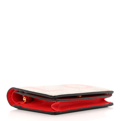 Gucci GG Supreme Monogram Moon Calfskin Love Valentines Day Card Case Beige Ebony New Geranium 4 of 12