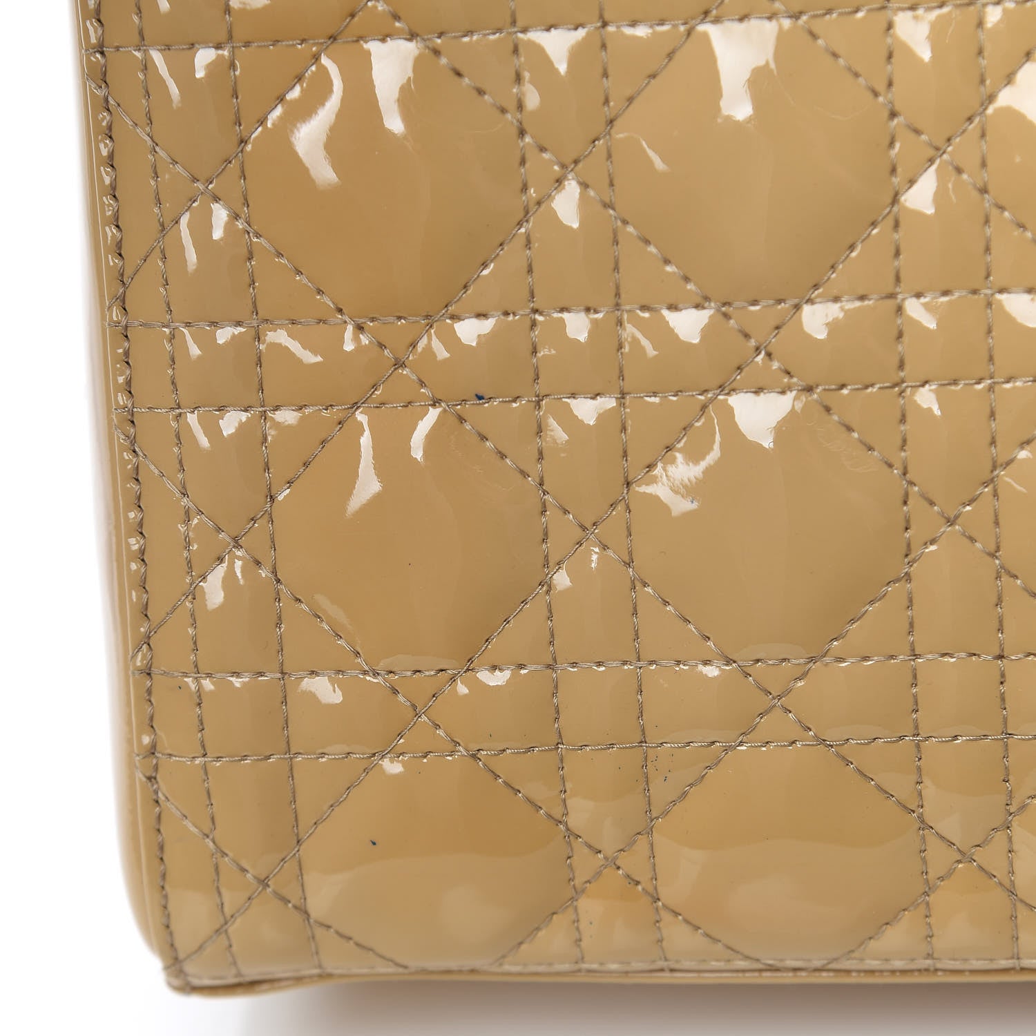 Christian Dior Patent Cannage Medium Lady Dior Beige 14 of 17