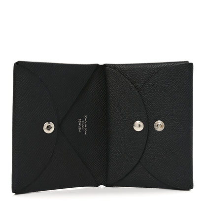 Hermes Epsom Calvi Duo Card Case Black 5 of 8
