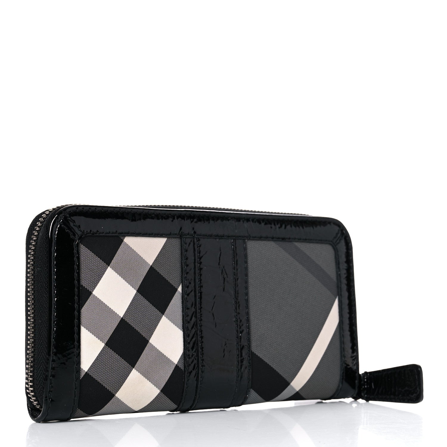 Burberry Beat Check Large Ziggy Zip Around Wallet Black 3 of 15