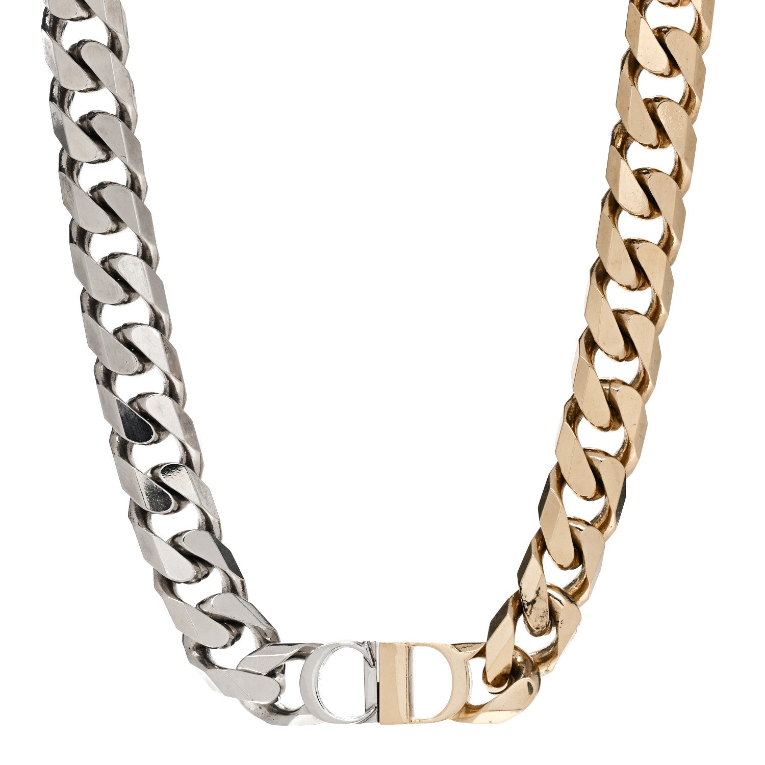 Christian Dior Metal Danseuse Etoile Chain Choker Necklace Gold Silver 1 of 5