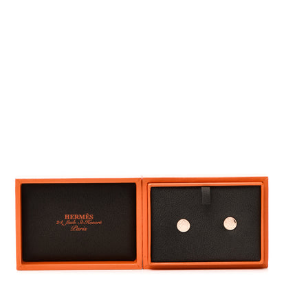 Hermes 18K Rose Gold TPM Ex-Libris Stud Earrings 5 of 5