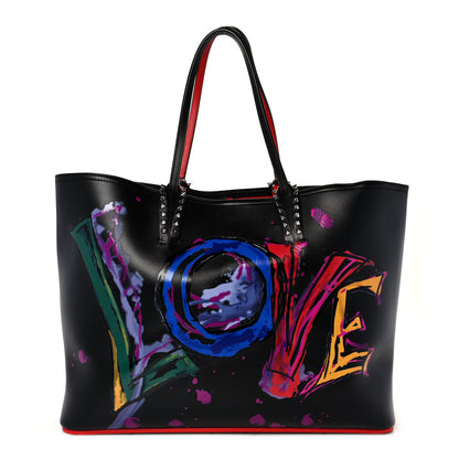 Christian Louboutin Calfskin In Love East West Cabata Tote Black Multicolor 1 of 12