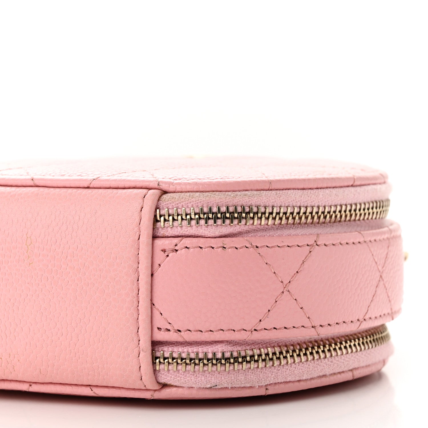 Chanel Caviar Quilted Round Handle With Care Vanity With Chain Pink 11 of 12