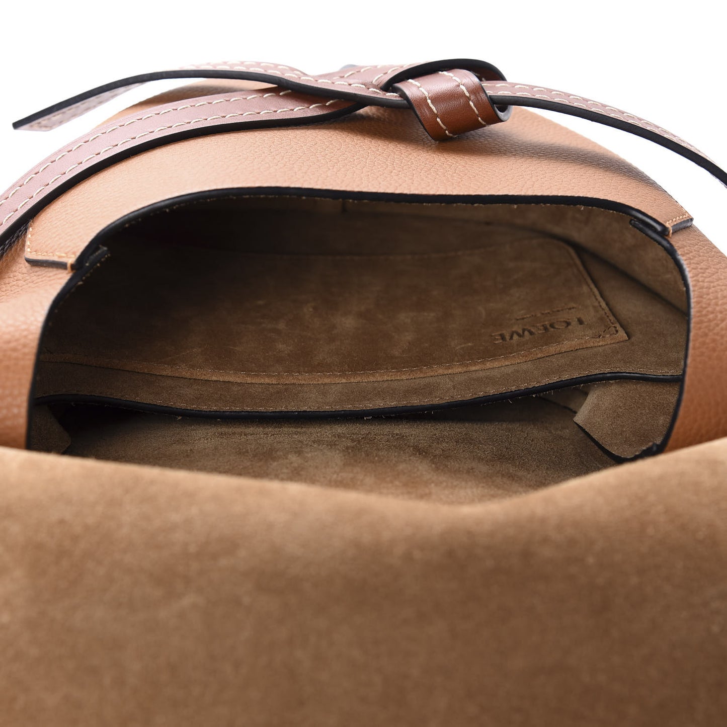 Grained Calfskin Small Gate Crossbody Bag Caramel Pecan