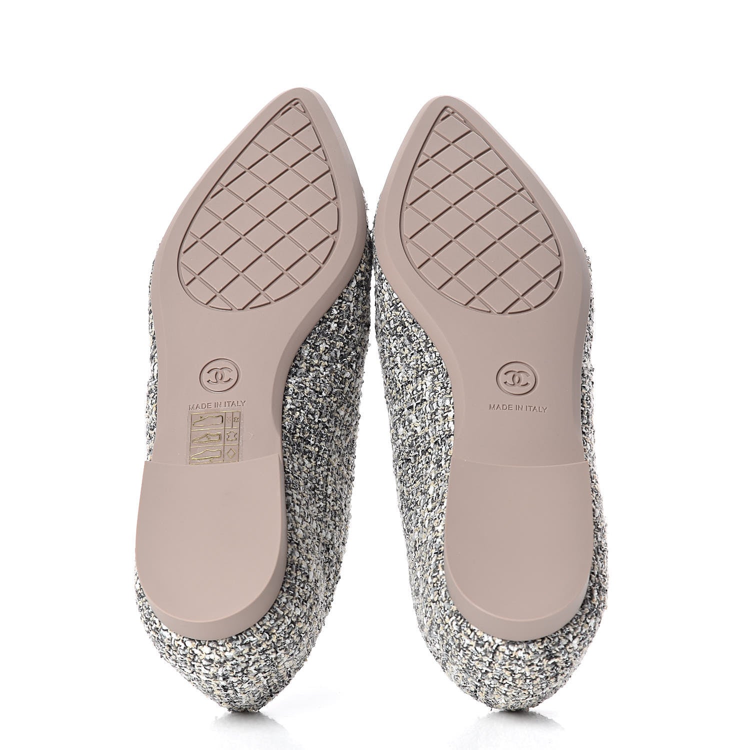 Chanel Tweed Lambskin Cap Toe Loafers 36 Grey Multicolor 5 of 9